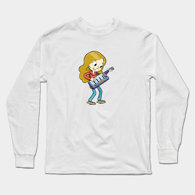 girl musician plays a synthesizer Long Sleeve T-Shirt by duxpavlic